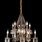 JS-SBL DF-09-057 Matt Gold & Smoke Glass Candle Arm Chandeliers