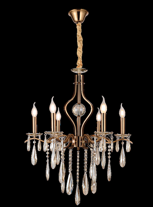 JS-SBL DF-09-058 Antique Brass Candle Arm Chandeliers