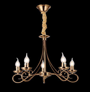 JS-SBL DF-09-071 Antique Brass Candle Arm Chandeliers