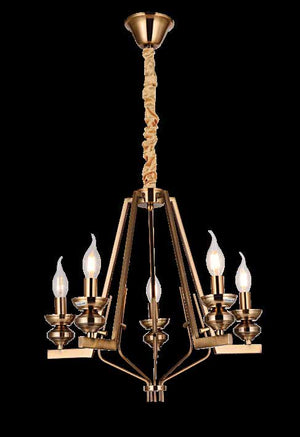 JS-SBL DF-09-072 Antique Brass Candle Arm Chandeliers