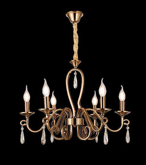 JS-SBL DF-09-076 Antique Brass Candle Arm Chandeliers