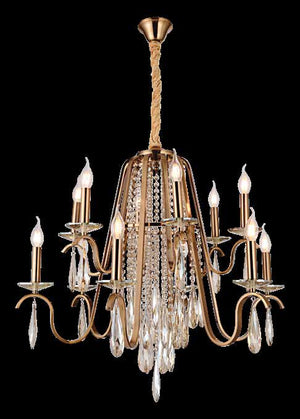 JS-SBL DF-09-081 Antique Brass Candle Arm Chandeliers