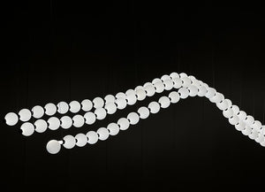 Floating Pearl Wave Chandelier – A Sculptural Statement for Double-Height Spaces