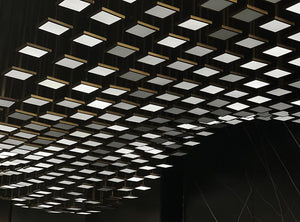 Cascading Diamond Panel Canopy Chandelier – A Sculptural Ceiling Feature for Grand Lobbies