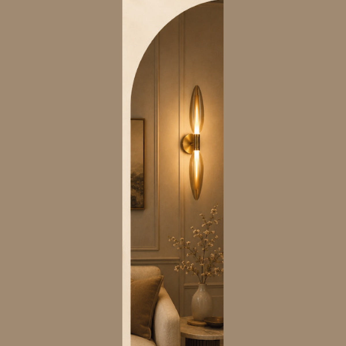 OVATE DUAL WALL LIGHT in a room setting
