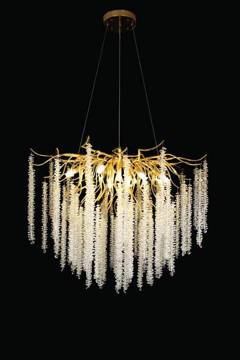 JS-SBL LO-09-013 Gold & Clear Crystal Chandeliers