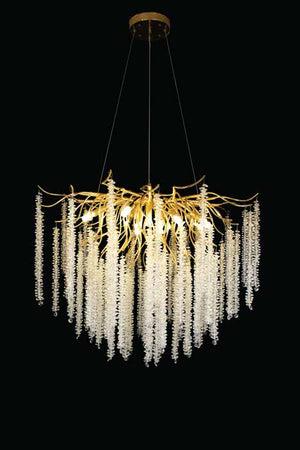 JS-SBL LO-09-014 Gold & Clear Crystal Chandeliers