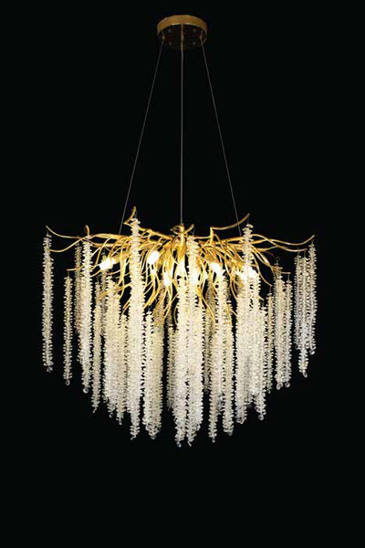 JS-SBL LO-09-014 Gold & Clear Crystal Chandeliers