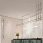 Linear Rod Chandelier with Orb Drops – A Refined Accent for Reception Counters