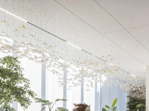Falling Petal Cluster Chandelier – A Delicate Statement for Lobby Gardens
