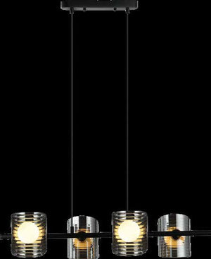 JS-SBL ER-07-262 Brass & Amber Rectangular Hanging Lights