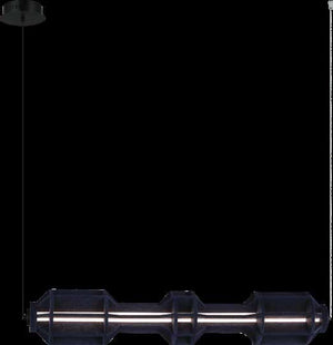 JS-SBL ER-10-298 Black & Blue Rectangular Hanging Lights