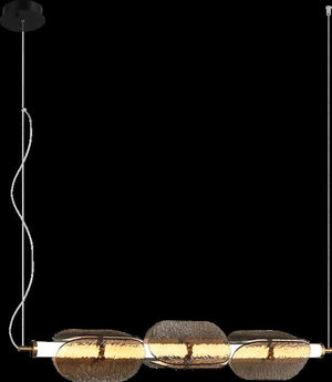JS-SBL ER-10-304 Brass & Coffee Rectangular Hanging Lights