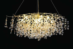 JS-SBL LO-09-012 Gold & Amber Crystal Chandeliers