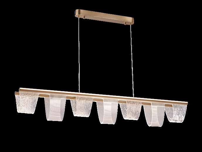 JS-SBL TL-09-003 Gold & Clear Rectangular Chandeliers