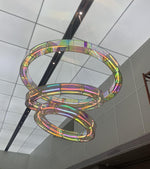 Iridescent Interlocking Rings Chandelier – A Contemporary Statement for Modern Interiors