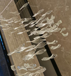 Organic Cloud Glass Cluster Chandelier – A Sculptural Statement for Double-Height Foyers