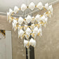 Cascading Glass Leaf Shoal Chandelier – A Dynamic Statement for Double-Height Stairwells