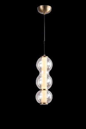JS-SBL LG-276 Matt Brass & Amber Glass Hanging Lights