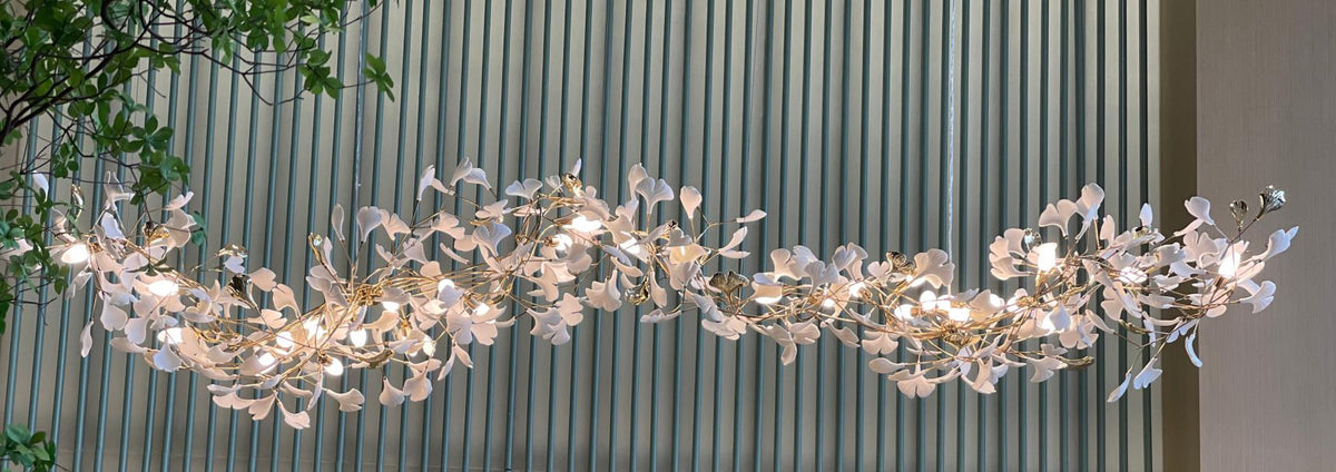 Ginkgo Leaf Branch Chandelier – An Organic Statement for Reception Lobbies