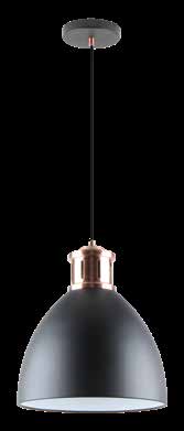 JS-SBL AT-09-012 Matt Rosegold & Black Metal Hanging Lights