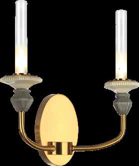 JS-SBL PS-10-276 Brass & Grey & Beige Candle Arm Wall Light