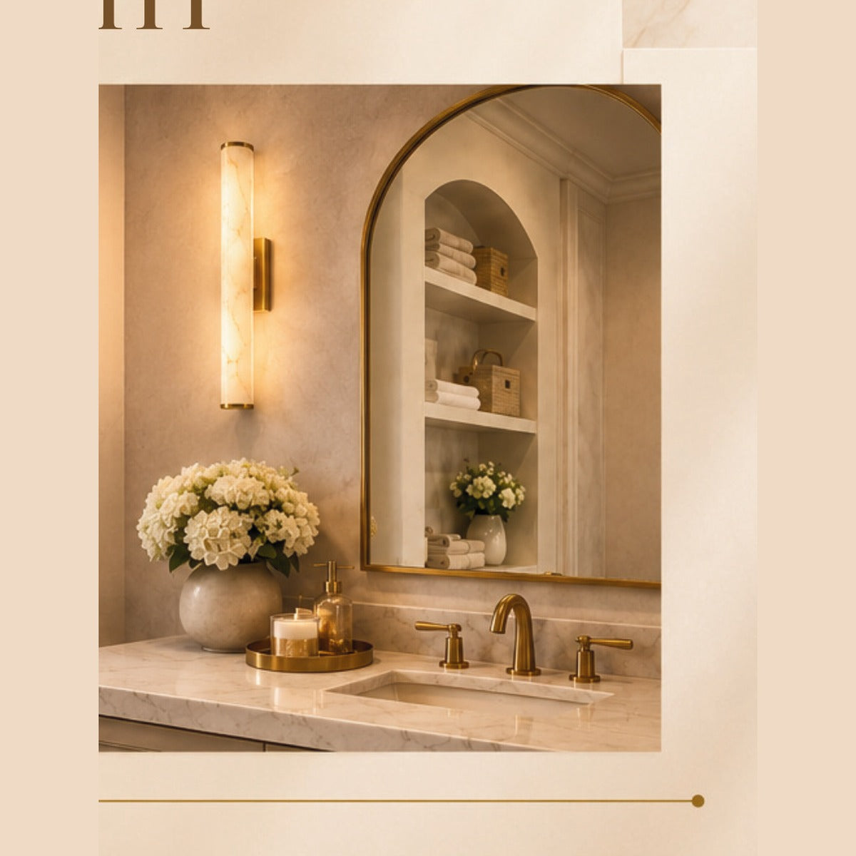 MARBLE MIRROR LIGHT in a room setting