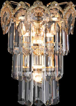 JS-SBL FL-10-005 Gold & Clear Crystal Wall Light