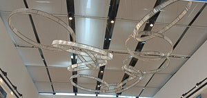 Alternate angle of the interlocking crystal ring cluster chandelier