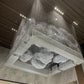 Cascading Crystal Rain Cube Chandelier – A Statement Piece for Double-Height Lobbies