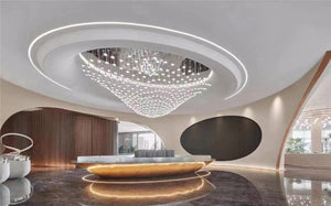 Oval Crystal Raindrop Cascade Chandelier – A Statement Piece for Grand Lobbies