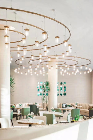 Orbit Ring Cluster Pendant Chandelier – A Statement Piece for Lounge & Dining Ceilings