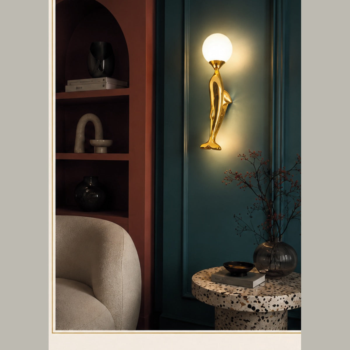 Dolphin in a room setting