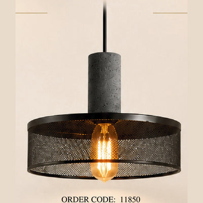 JS-DIV Stone Mesh Drum Pendant – Stone Pendant Light