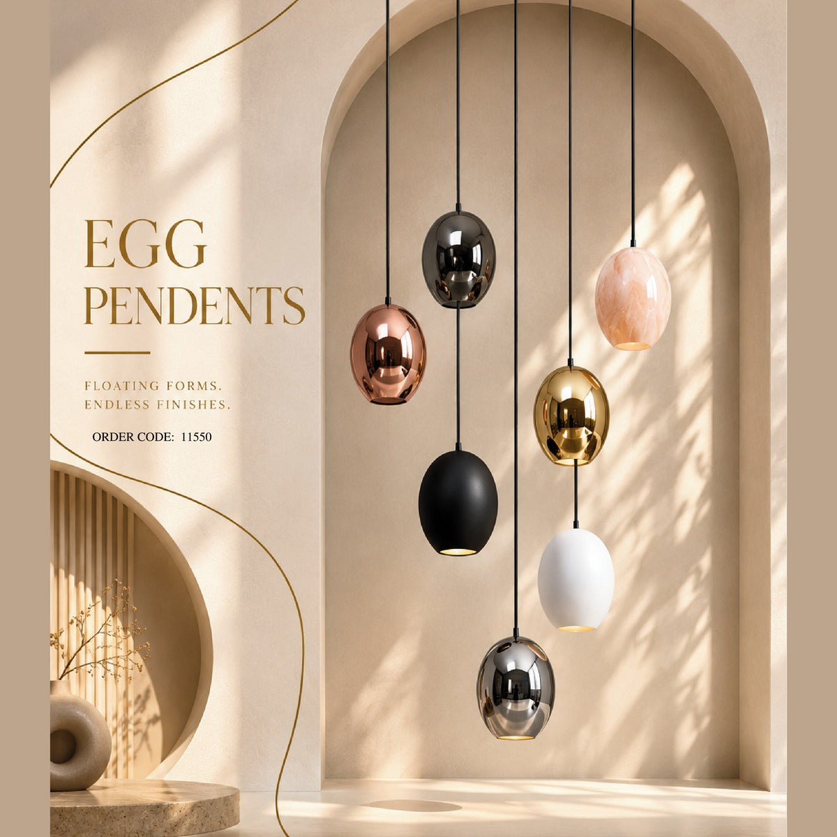 Egg Pendant in a room setting