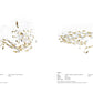 WINGS M and L compositions – large-format hand-blown glass wing suspension clusters in opal aurum