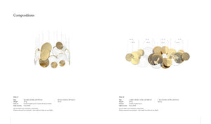SOUL S1 and S2 compositions – engraved crystal disc clusters in crystal aurum
