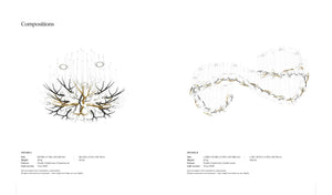 ANTLERS S and M compositions – branching glass antler clusters in crystal, onyx and aurum