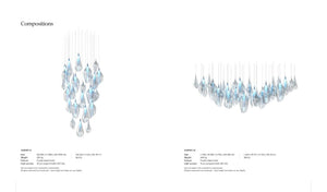 AURORA S1 and S2 compositions – programmable LED crystal drop clusters in argent lustre