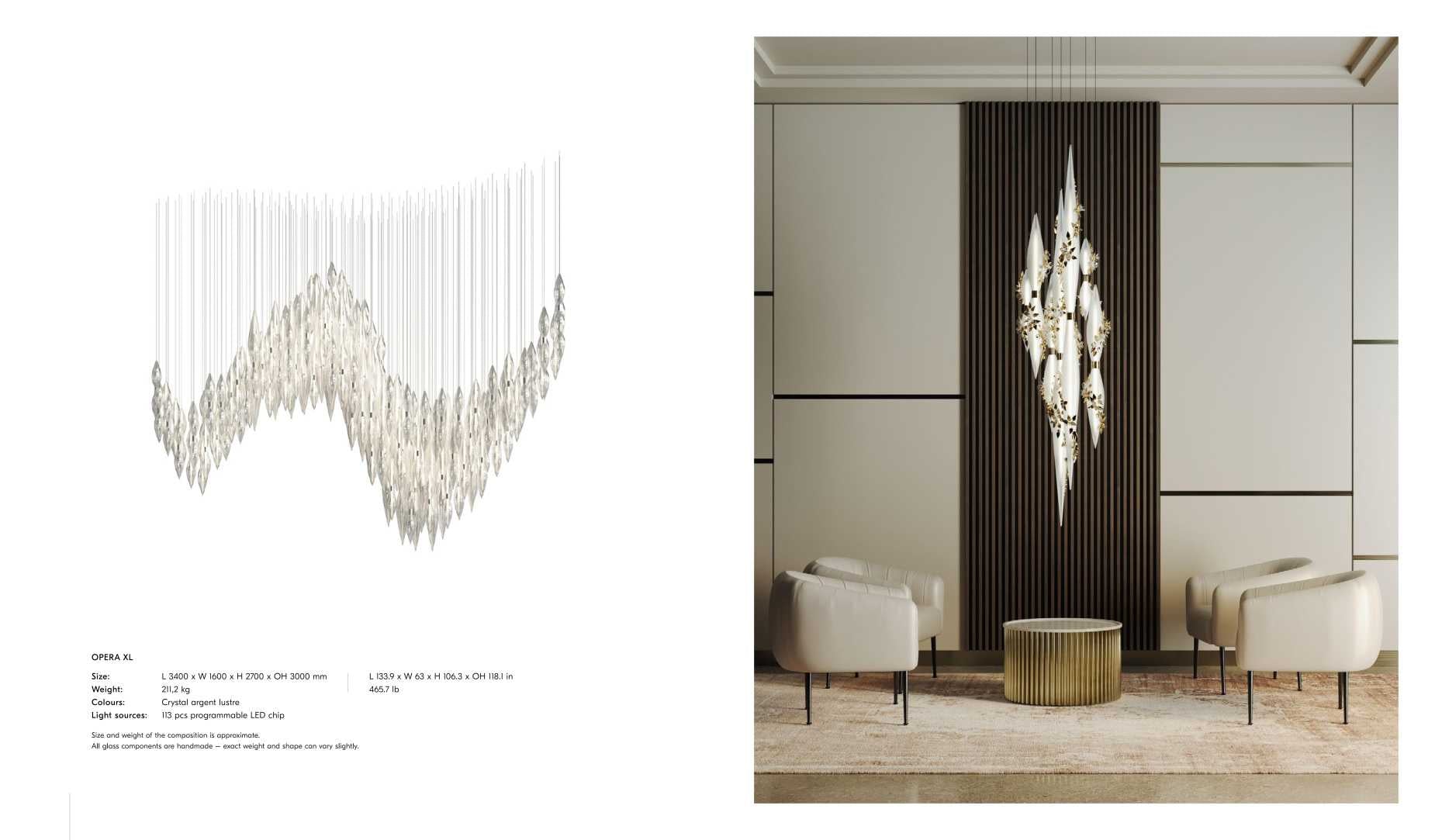 Opera XL composition - crystal spike wave installation