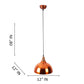 ORANGE WHITE Metal Single Hanging Light P5-10"-ORANGE-WH