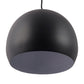 Black Metal Hanging Light - P5-BK-WH-10inch - Included Bulb