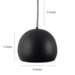 Black Metal Hanging Light - P5-BK-WH-10inch - Included Bulb