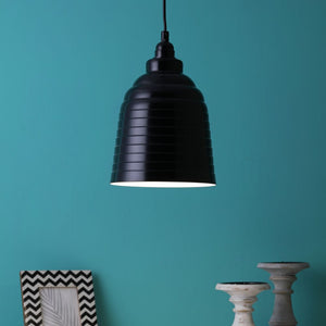 Black Metal Single Hanging Light - P6-HL-BK-WH