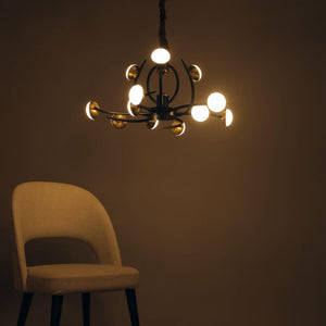 Modern Chandelier Black & Gold Metal Chandelier P8063-12A