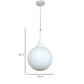 Parada White Iron Hanging Light | 1104-1LP -10inch | Included Bulb | Eliante by Jainsons Lights