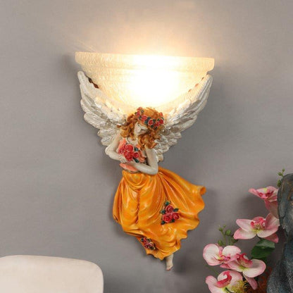 ELIANTE Multicolor fiber Base White Glass Shade Wall Light - Pari-1W - Bulb Included