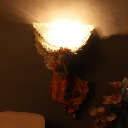 ELIANTE Multicolor fiber Base White Glass Shade Wall Light - Pari-1W - Bulb Included