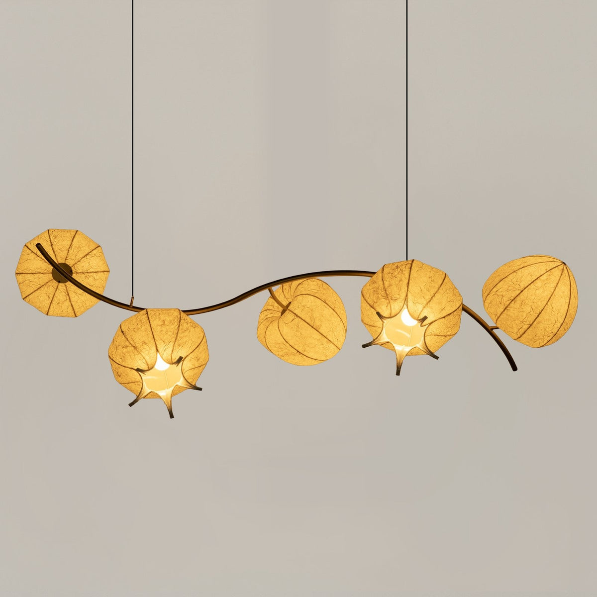 Petal Bloom Paper Cocoon Cluster Chandelier – detail view 2