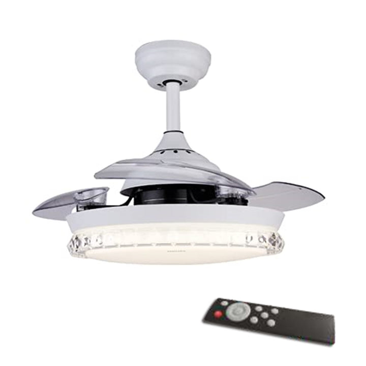 Chandelier Ceiling Fan for Living Room, Crystal Jhoomar Ceiling Fan